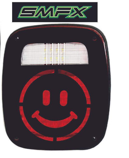 smiley face tail light cover pair