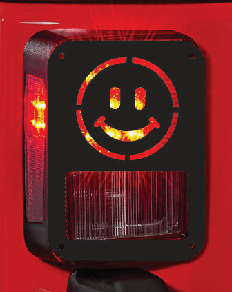 smiley face tail light cover pair