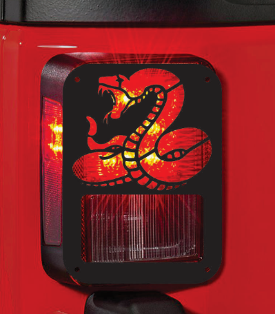 snake dont tread on me tail light cover pair
