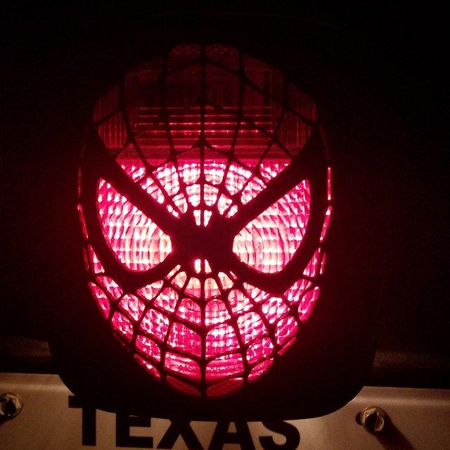 spiderman large face tail light cover pair