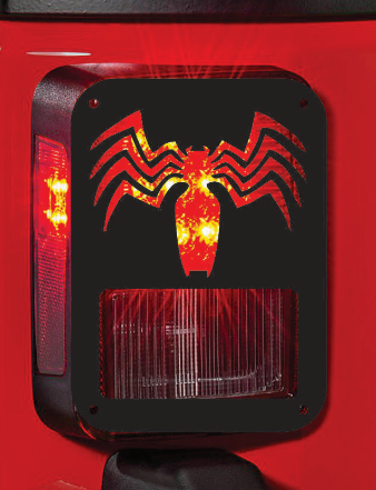 spiderman spider symbol face tail light cover pair