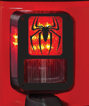 spiderman spider symbol face tail light cover pair