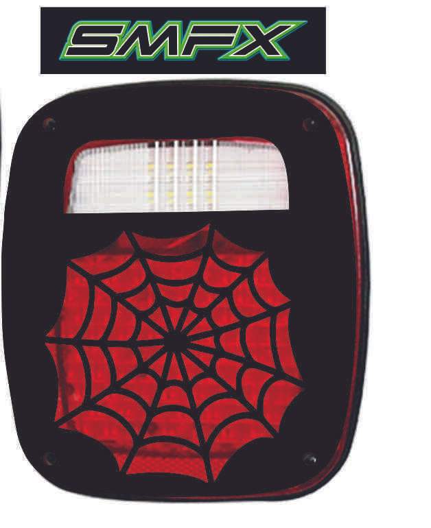 spider web tail light cover pair