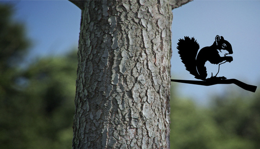 Squirrel On a Branch Tree Art Garden Yard Decoration Steel Animals Silhouettes