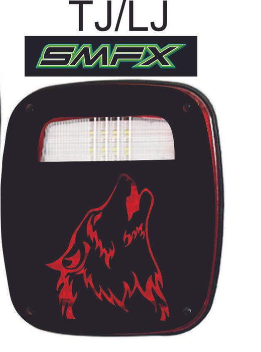 wolf tail light cover pair