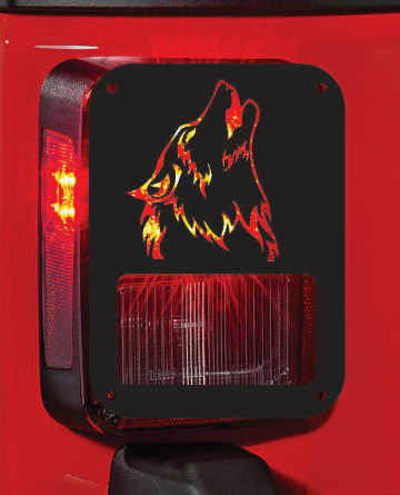 wolf tail light cover pair