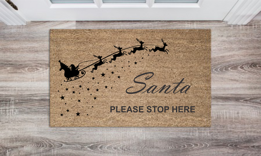 Santa Personalized Doormat Custom Doormat Wedding Gift Housewarming Gift Closing Gift Welcome Doormat Front Door Mat Farmhouse Decor