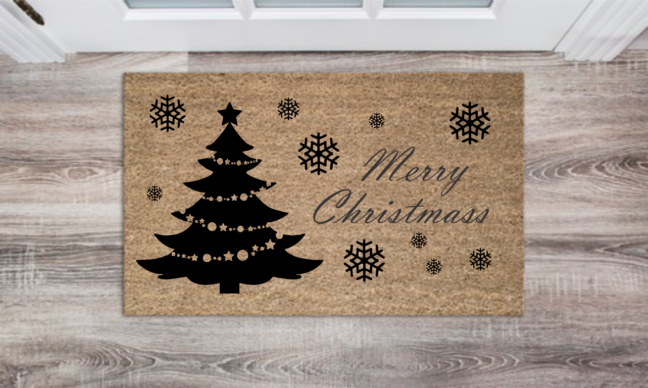 Christmas Tree Personalized Doormat Custom Doormat Wedding Gift Housewarming Gift Closing Gift Welcome Doormat Front Door Mat Farmhouse Decor