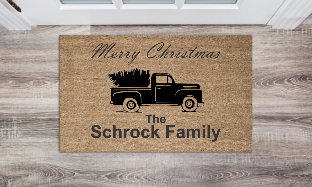 Merry Christmas monogram Personalized Doormat Custom Doormat Wedding Gift Housewarming Gift Closing Gift Welcome Doormat Front Door Mat Farmhouse Decor