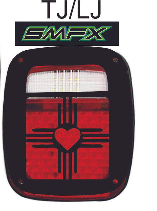 zia HEART new mexico tail light cover pair