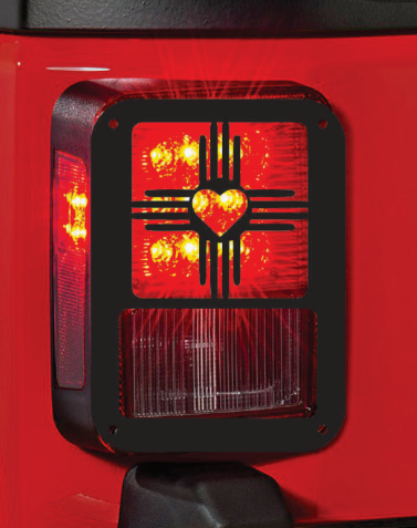 zia HEART new mexico tail light cover pair